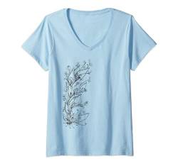 Damen Dschungel, Blume, Blüte, Pflanze, Natur, Regenwald, Sommer T-Shirt mit V-Ausschnitt von Frühling und Blumen von Anne Mathiasz