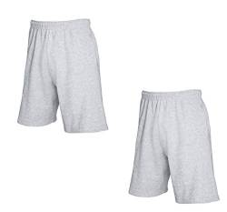 2er-Pack Fruit of The Loom Herren Kurze Sporthosen Jogginghosen Lightweight Shorts (S, Grau) von Fruit of the Loom