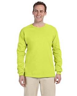 4930 FL 4930R 5 OZ HD COTN L/S TEE SAFETY GREEN M von Fruit of the Loom