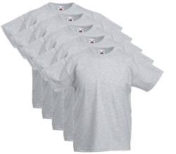 5 Fruit of the loom Kinder T-Shirts Valueweight 104 116 128 140 152 Diverse Farbsets auswählbar 100% Baumwolle (164, Grau) von Fruit of the Loom
