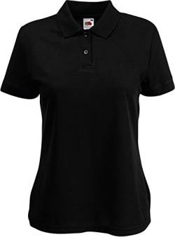 Damen Lady-Fit Poloshirt 65/35 XS S M L XL XXL verschiedne Größen von Fruit of the Loom XXL,Schwarz von Fruit of the Loom