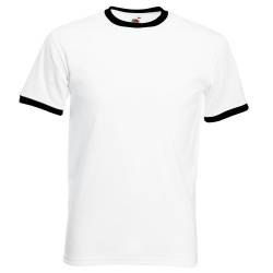 Fruit Of The Loom Herren T-Shirt Gr. XXL, Weiß/Schwarz. von Fruit of the Loom