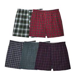 Fruit Of The Loom Mens Woven Tartan Boxers 5 Pack, M, Assorted von Fruit of the Loom