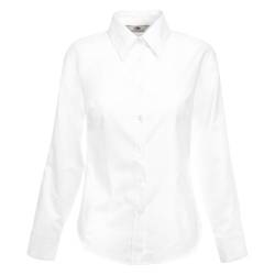 Fruit of The Loom Oxford Bluse Langarm Lady-Fit - Farbe: White - Größe: XXL von Fruit of the Loom