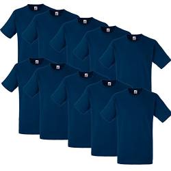 Fruit of the Loom 10 T Shirts Heavy Cotton M L XL XXL Diverse Farben auswählbar (XL, Navy) von Fruit of the Loom