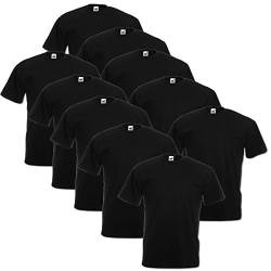 Fruit of the Loom 10 T Shirts Valueweight S M L XL XXL 3XL 4XL 5XL Übergröße Diverse Farbsets auswählbar Schwarz (Black 36), XXX-Large von Fruit of the Loom