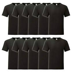 Fruit of the Loom 10er Pack Iconic T Herren T-Shirt Sparpack Größe S - 5XL, Größe:2XL, Farbe:10x schwarz von Fruit of the Loom