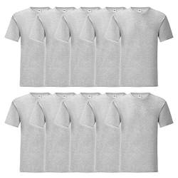 Fruit of the Loom 10er Pack Iconic T Herren T-Shirt Sparpack Größe S - 5XL, Größe:5XL, Farbe:10x Graumeliert von Fruit of the Loom