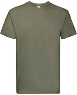 Fruit of the Loom 10er Pack Super Premium T Herren Damen Unisex T-Shirt schwere Qualität NEU, Größe:3XL, Farbe:Oliv von Fruit of the Loom