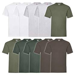 Fruit of the Loom 10er Pack Valueweight Herren Basic T-Shirt NEU, Größe:3XL, Farbe:10er Farbset D9 von Fruit of the Loom