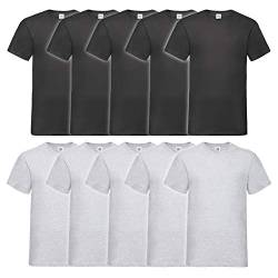 Fruit of the Loom 10er Pack Valueweight Rundhals/V-Neck T Shirts Mehrpack Set NEU, Größe:3XL, Farbe:10er Farbset A16 V-Neck von Fruit of the Loom