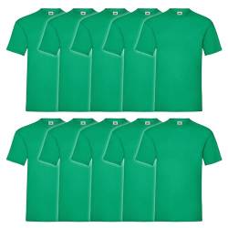 Fruit of the Loom 10er Pack Valueweight T-Shirt + GRATIS MyShirt Stoffbeutel, Farbe:maigrün, Größe:2XL von Fruit of the Loom