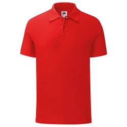 Fruit of the Loom 3er Pack Iconic Polo Shirt Herren Poloshirt Mehrpack Größe S - 3XL, Farbe:rot, Größe:M von Fruit of the Loom