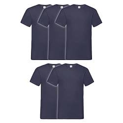 Fruit of the Loom 5er Pack Valueweight T Kids Kinder T-Shirt, Größe:104, Farbe:5X Navy von Fruit of the Loom