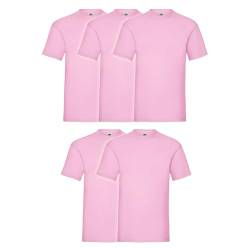 Fruit of the Loom 5er Pack Valueweight T-Shirt + GRATIS MyShirt Stoffbeutel, Farbe:Rose, Größe:2XL von Fruit of the Loom