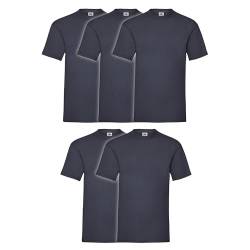 Fruit of the Loom 5er Pack Valueweight T-Shirt + GRATIS MyShirt Stoffbeutel, Farbe:deep Navy, Größe:2XL von Fruit of the Loom