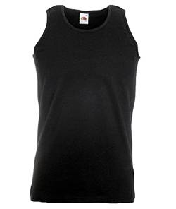 Fruit of the Loom 5er T Shirt Athletic MUSKELSHIRT M L XL XXL 3XL 4XL UNTERHEMD Tank TOP (3XL, Schwarz) von Fruit of the Loom