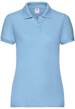 Fruit of the Loom 65/35 Polo Lady-Fit Poloshirt NEU, Farbe:Pastellblau, Größe:M von Fruit of the Loom