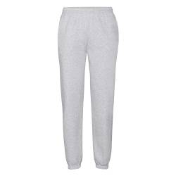 Fruit of the Loom Classic Elasticated Cuff Jog Pants + GRATIS MyShirt Stoffbeutel, Farbe:Graumeliert + GRATIS MyShirt Stoffbeutel, Größe:2XL von Fruit of the Loom