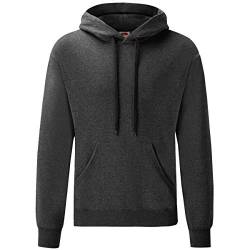 Fruit of the Loom Classic Hooded Sweat, Größe:M, Farbe:dunkelgrau meliert von Fruit of the Loom