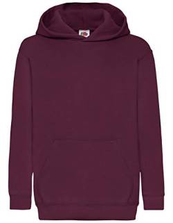 Fruit of the Loom Classic Hooded Sweat Kids Kapuzen-Sweatshirt, Farbe:Burgund, Größe:140 von Fruit of the Loom