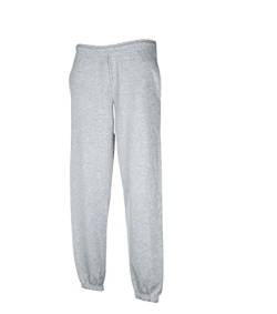 Fruit of the Loom Classic Jog Pants Herren Jogginghose 1er/2er mit elastischem oder offenem Beinabschluss(XL, 1x Grau Elastisch + 1 HL Kauf Notizblock) von Fruit of the Loom