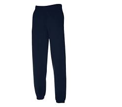 Fruit of the Loom Classic Jog Pants Herren Jogginghose 1er/2er mit elastischem oder offenem Beinabschluss(XXL, 1x Deep Navy Elastisch + 1 HL Kauf Notizblock) von Fruit of the Loom