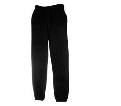 Fruit of the Loom Classic Jog Pants Herren Jogginghose 1er/2er mit elastischem oder offenem Beinabschluss(XXL, 1x Schwarz Elastisch + 1 HL Kauf Notizblock) von Fruit of the Loom