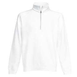 Fruit of the Loom Classic Zip Neck Sweat - Farbe: White - Größe: XXL von Fruit of the Loom