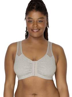 Fruit of the Loom Damen Comfort Front Close Bra with Mesh Straps Sport-BH, grau meliert, 42 von Fruit of the Loom