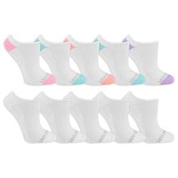 Fruit of the Loom Damen L P10 Noshow Cush Everyday Socken, Weiß, Sortiert, 36.5-43 EU (10er Pack) von Fruit of the Loom