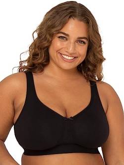 Fruit of the Loom Damen Plus Size Wireless Cotton Bra Vollschalen BH, Schwarzer Farbton, 90D von Fruit of the Loom