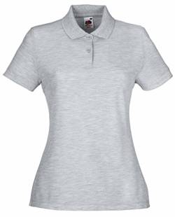 Fruit of the Loom Damen Poloshirt Piqué Lady Fit Gr. Large, Heather von Fruit of the Loom