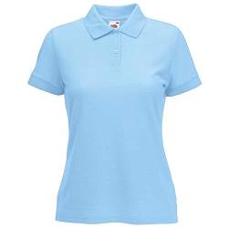 Fruit of the Loom Damen Poloshirt SS092M, Blau - Blue (Sky Blue), Gr. 40 (Herstellergröße: M) von Fruit of the Loom