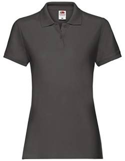 Fruit Of The Loom, Damen-Poloshirt, Grau S von Fruit of the Loom