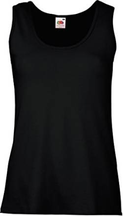 Fruit of the Loom Damen Valueweight Vest Lady-Fit Sport Tank Top, Schwarz (Black 101), X-Small (Herstellergröße: 8) von Fruit of the Loom