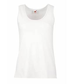 Fruit of the Loom Damen Valueweight Vest Lady-Fit Sport Tank Top, Weiß (White 000), X-Small (Herstellergröße: 8) von Fruit of the Loom