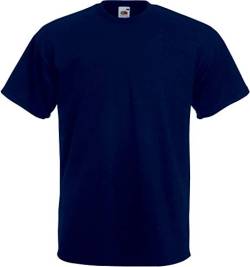 Fruit of the Loom Herren, Regular Fit, T-Shirt, Premium Tee Single, Blau (Deep Navy), XXL von Fruit of the Loom