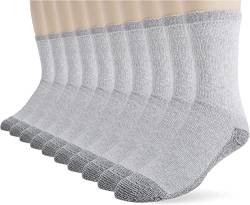 Fruit of the Loom Herren 10 Paar Everyday Work Gear Schlauchsocken Lässige Socke, grau, Einheitsgröße (10er Pack) von Fruit of the Loom