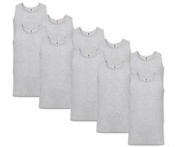 Fruit of the Loom Herren 10 Pack Weste, 10x Grau + 1HL-Kauf Notizblock, 5XL (10er Pack) von Fruit of the Loom