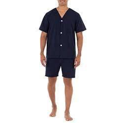 Fruit of the Loom Herren Broadcloth Pyjama-Set mit kurzen Ärmeln Pyjamaset, Midnight Blue, Small von Fruit of the Loom