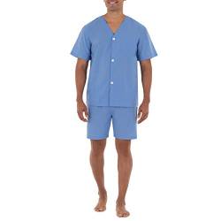 Fruit of the Loom Herren Broadcloth Pyjama-Set mit kurzen Ärmeln Pyjamaset, azurblau, X-Large von Fruit of the Loom