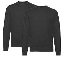 Fruit of the Loom Herren Classic Sweat (L, 2X Schwarz + 1x HL Kauf Notizblock) von Fruit of the Loom