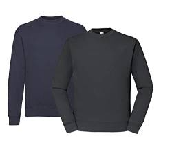 Fruit of the Loom Herren Classic Sweat -1x Deep Navy, 1x Graphit & 1x HLKauf Block - Größe: XXL von Fruit of the Loom