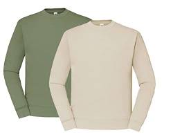 Fruit of the Loom Herren Classic Sweat -1x Olive, 1x Natural & 1x HLKauf Block - Größe: XXL von Fruit of the Loom