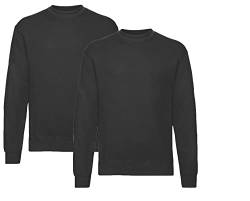 Fruit of the Loom Herren Classic Sweat -2X Schwarz & 1x HLKauf Block - Größe: 4XL von Fruit of the Loom