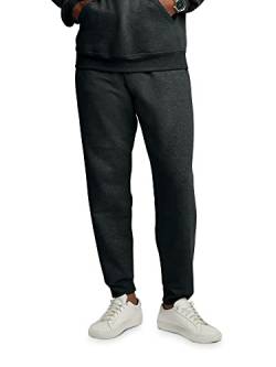 Fruit of the Loom Herren Eversoft Fleece Sweatpants & Jogger Trainingshose, Baumwollmischung – Black Heather, Groß von Fruit of the Loom