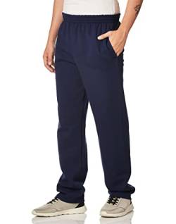 Fruit of the Loom Herren Fleece-Hose mit Taschen, offener Unterseite Trainingshose, Marineblau, X-Groß von Fruit of the Loom