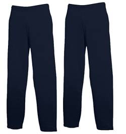 Fruit of the Loom Herren-Jogginghose, Größe:3XL, Farbe: 2X Deep Navy offen + 1 HL Kauf Notizblock von Fruit of the Loom