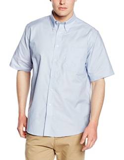 Fruit of the Loom Herren Oxford Businesshemd Oxford Short Sleeve, Blau (Oxford Blue OD), Small (Herstellergröße: 14.5") von Fruit of the Loom